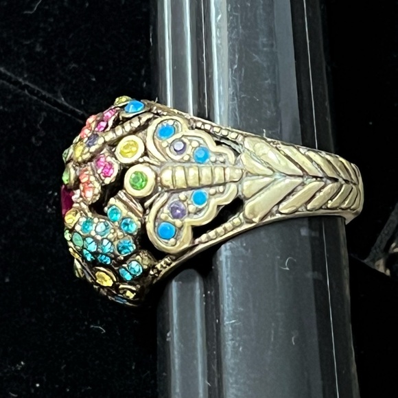 Heidi Daus “Spring Bling” Vintage Swarovski Crystals critters ring size 10 - Picture 8 of 12